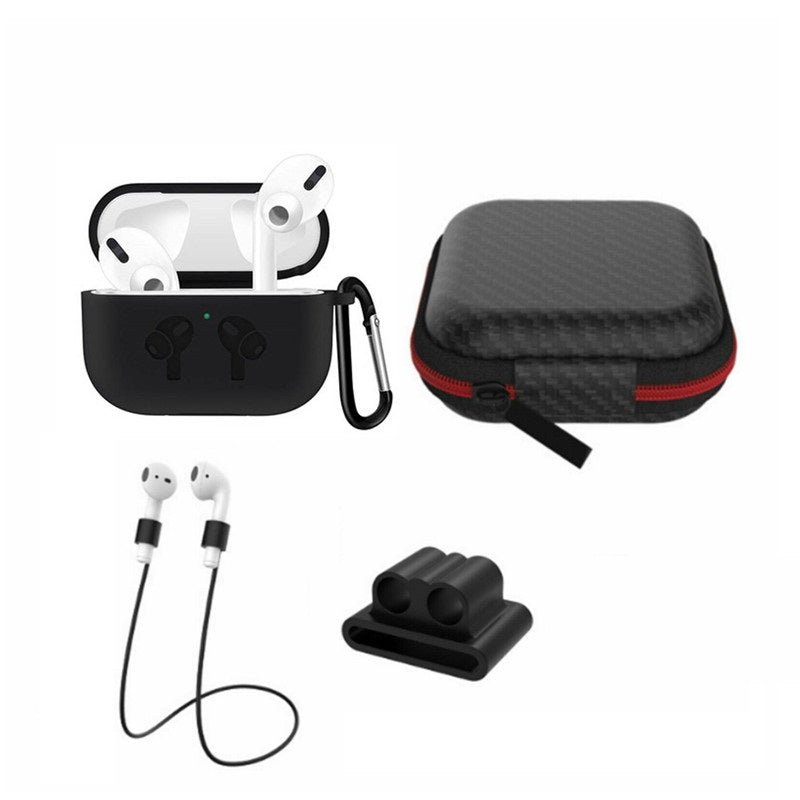 5 in 1 Silicone Case with Ear Hook Grips Straps Clips Tips Grips for AirPods Pro (1st Gen.) 5 in 1 Silicone Case with Ear Hook Grips Straps Clips Tips Grips for AirPods Pro (1st Gen.)